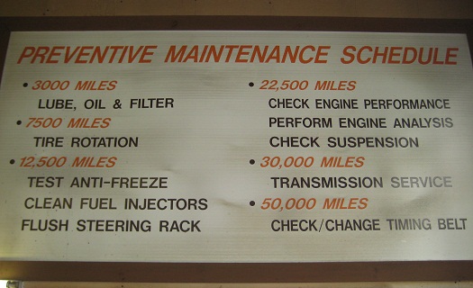     Are you keeping up with your recommended maintenance schedule?